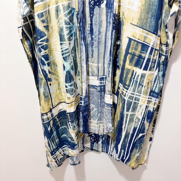 Jams World 60 Year Anniversary Kimono Jacket One Size Blue Abstract Art Hawaiian - Picture 4 of 14